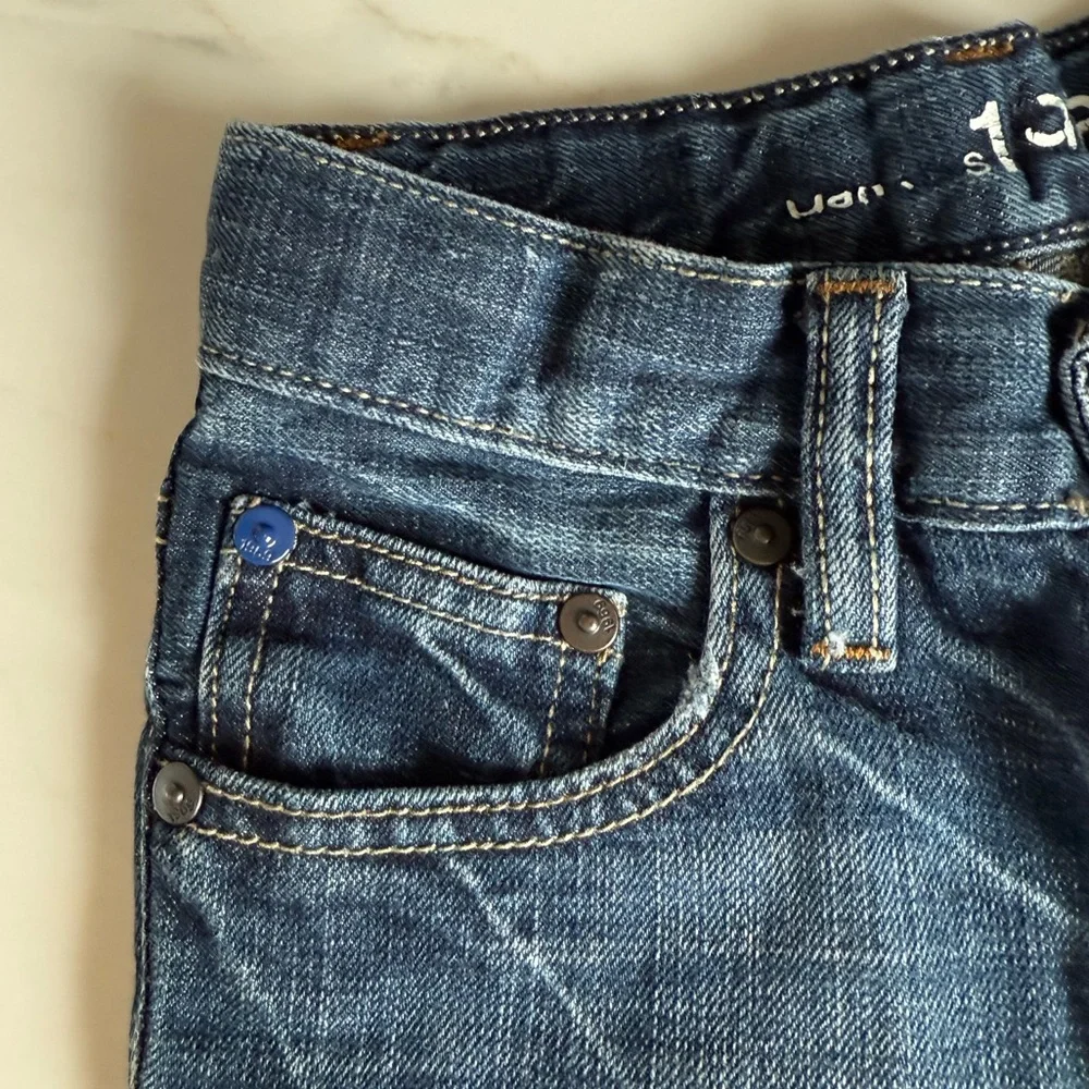 Gap Boys Slouch Jeans Pants 👖 Denim Blue Kids distressed Pant Size - 7 Slim